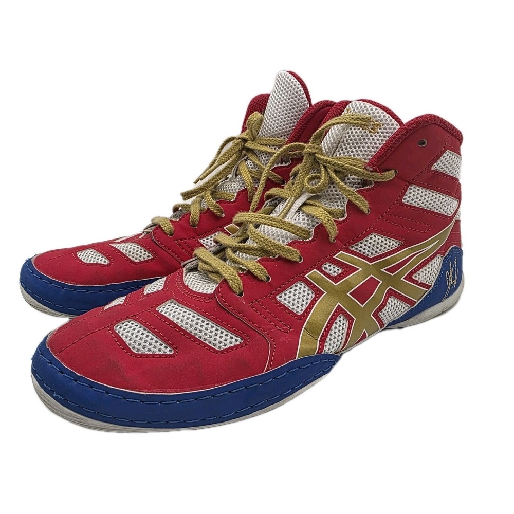 Asics Wrestling Shoes Mens 6 Jordan Burroughs Elite Rare Olympic Red Blue Gold